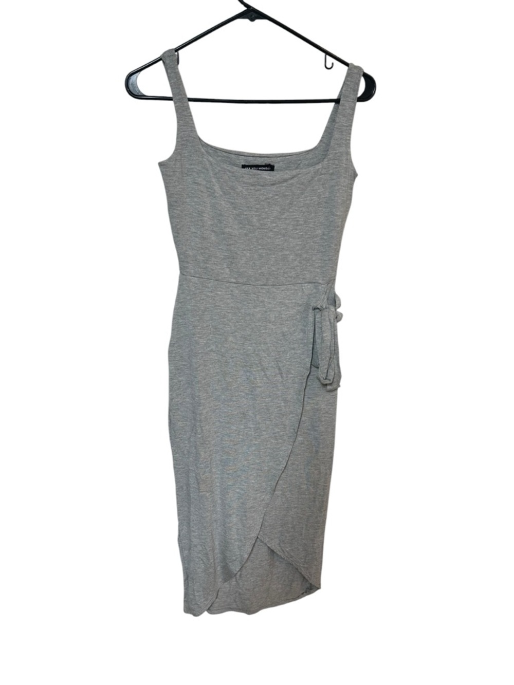 See you monday Sleeveless Gray Wrap Midi Dress - size med